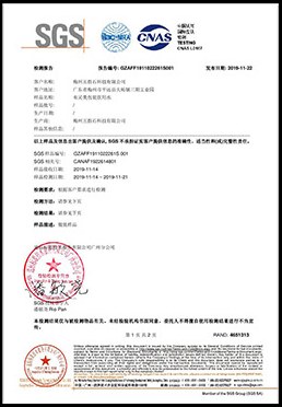 SGS product test report, page 1