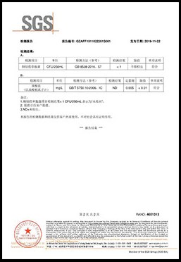SGS product test report, page 2