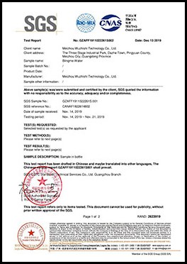 SGS product test report, page 3