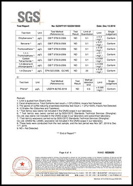 SGS product test report, page 8